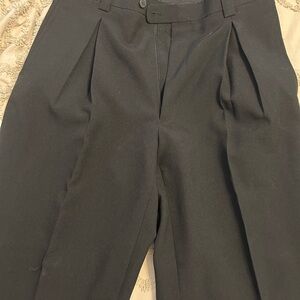 Men's Black Pleated Dress Pants
